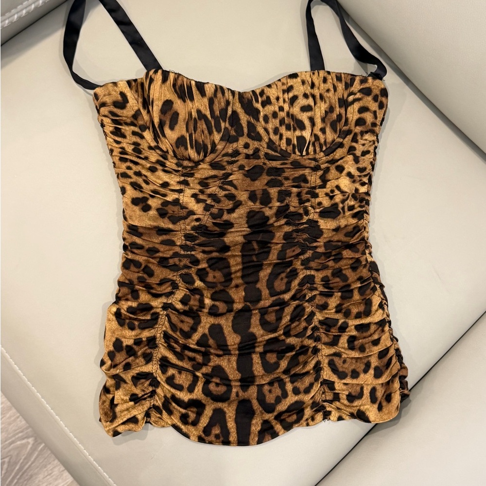 Dolce & Gabbana Brown Leopard Camisole Top